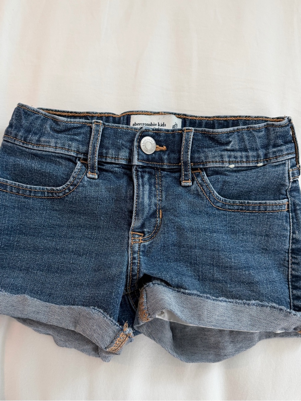Abercrombie & Fitch Kids Dark Blue Denim Rolled-Hem Shorts